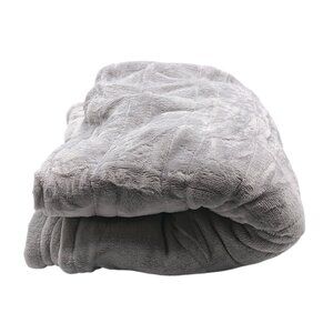 Plush Flannel Heated Throw Blanket 50x60 Light Gray 6 Heat Setting Soft Fur New